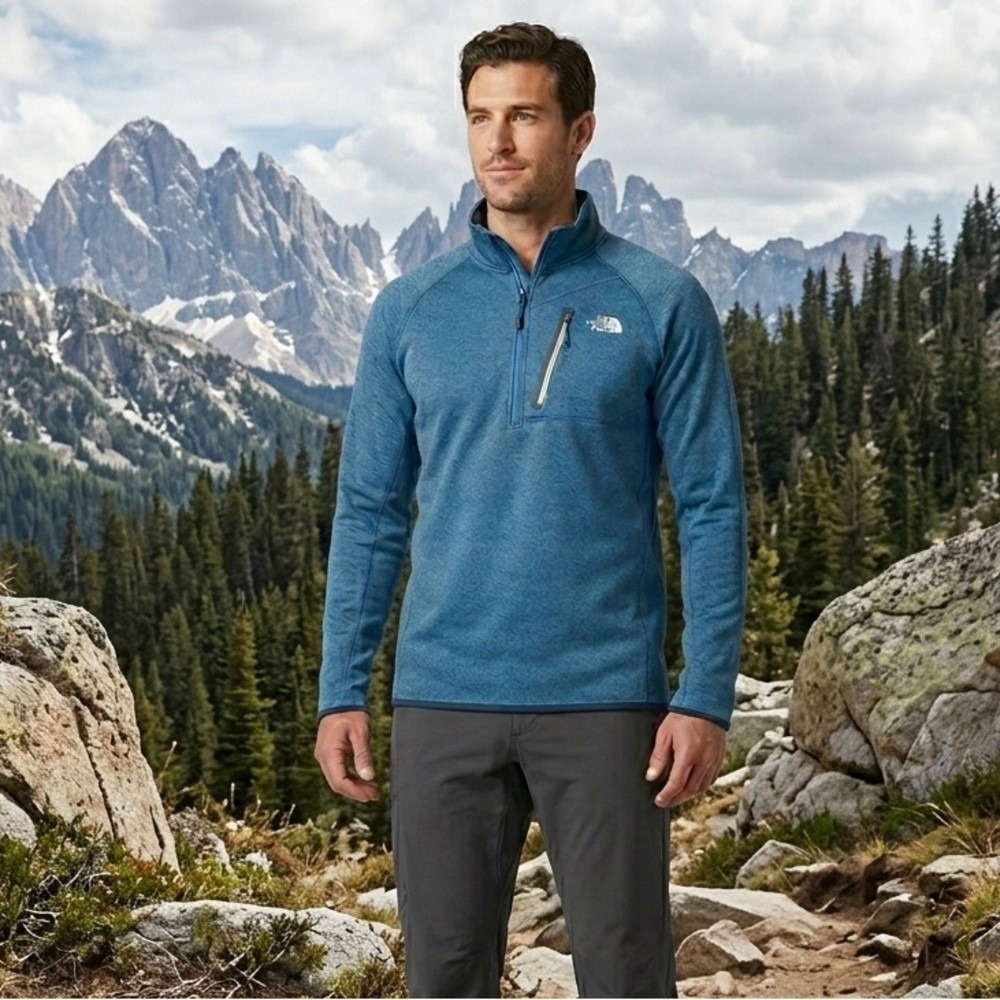 The North Face Men's Canyonlands 1/2 Zip Pullover Blue S Gorpcore Outdoorsy Camp